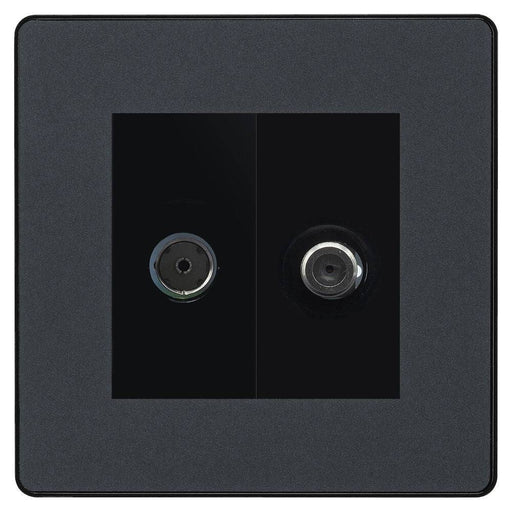 BG Evolve Matt Grey TV & Satellite Socket PCDMGTVSATB Available from RS Electrical Supplies