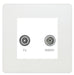 BG Evolve Pearl White TV & FM Socket PCDCLTVFMW Available from RS Electrical Supplies