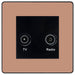 BG Evolve Polished Copper TV & FM Socket PCDCPTVFMB Available from RS Electrical Supplies