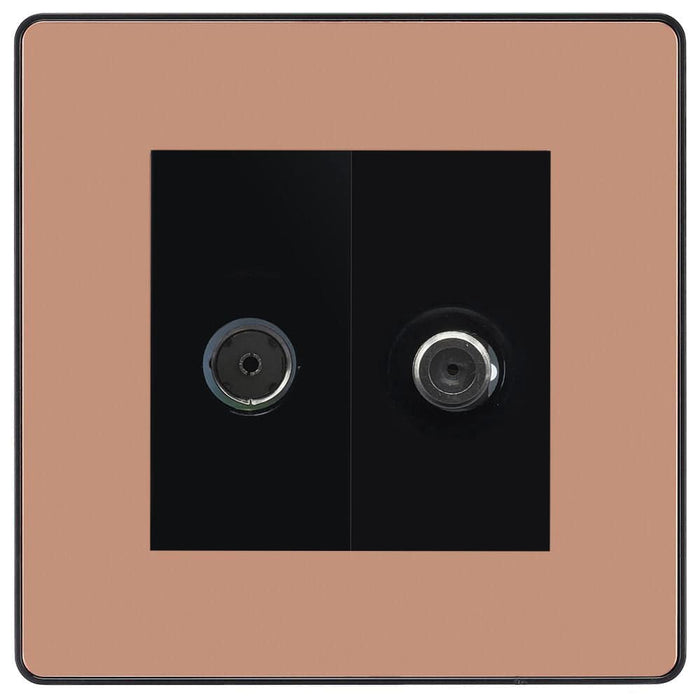BG Evolve Polished Copper TV & Satellite Socket PCDCPTVSATB Available from RS Electrical Supplies