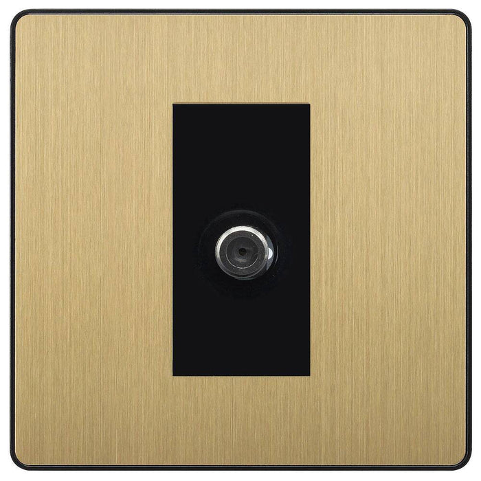 BG Evolve Satin Brass Satellite Socket PCDSB61B Available from RS Electrical Supplies