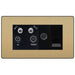 BG Evolve Satin Brass TV/FM/SAT Combination TV Socket PCDSBQUAD2B Available from RS Electrical Supplies