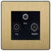 BG Evolve Satin Brass TV/FM/SAT Socket PCDSBTRIB Available from RS Electrical Supplies