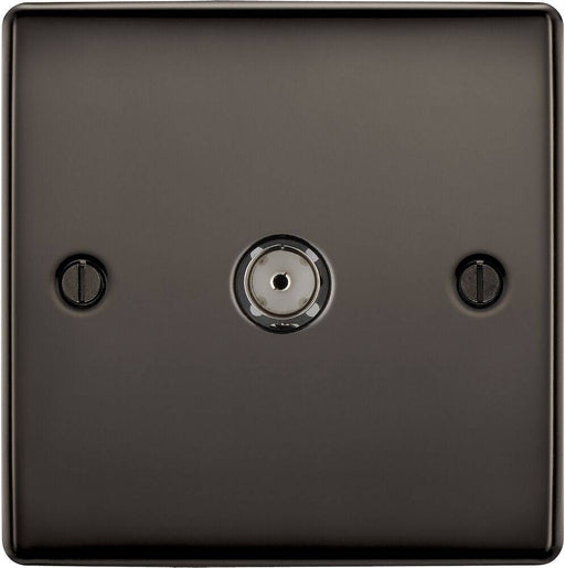 BG Nexus Metal Black Nickel Co-axial Socket NBN60 Available from RS Electrical Supplies