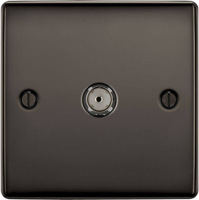 BG Nexus Metal Black Nickel Co-axial Socket NBN60 Available from RS Electrical Supplies