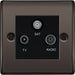 BG Nexus Metal Black Nickel TV/FM/SAT Socket NBN67B Available from RS Electrical Supplies
