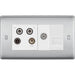 BG Nexus Metal Brushed Steel Combination TV Socket NBS69W Available from RS Electrical Supplies