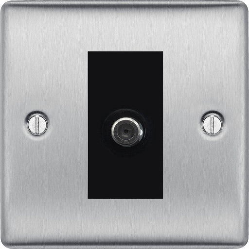 BG Nexus Metal Brushed Steel Satellite Socket NBS64B Available from RS Electrical Supplies