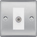 BG Nexus Metal Brushed Steel Satellite Socket NBS64W Available from RS Electrical Supplies