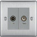 BG Nexus Metal Brushed Steel TV & FM Socket NBS66G Available from RS Electrical Supplies