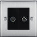 BG Nexus Metal Brushed Steel TV & Satellite Socket NBS65B Available from RS Electrical Supplies