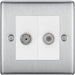 BG Nexus Metal Brushed Steel TV & Satellite Socket NBS65W Available from RS Electrical Supplies