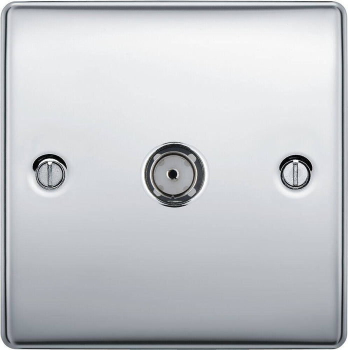 BG Nexus Metal Polished Chrome Co-axial Socket NPC60 Available from RS Electrical Supplies