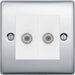 BG Nexus Metal Polished Chrome Double Satellite Socket NPC642 Available from RS Electrical Supplies