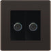 BG Nexus Screwless Black Nickel Double Co-axial Socket FBN61B Available from RS Electrical Supplies