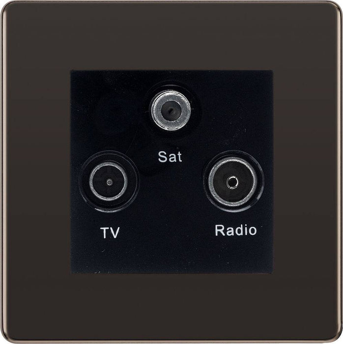 BG Nexus Screwless Black Nickel TV/FM/SAT Socket FBN67B Available from RS Electrical Supplies