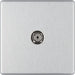 BG Nexus Screwless Brushed Steel Co-axial Socket FBS60 Available from RS Electrical Supplies