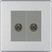 BG Nexus Screwless Brushed Steel Double Co-axial Socket FBS61G Available from RS Electrical Supplies