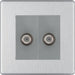 BG Nexus Screwless Brushed Steel Double Satellite Socket FBS642G Available from RS Electrical Supplies