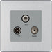 BG Nexus Screwless Brushed Steel TV/FM/SAT Socket FBS67G Available from RS Electrical Supplies