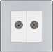 BG Nexus Screwless Polished Chrome Double Co-axial Socket FPC61W Available from RS Electrical Supplies