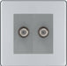 BG Nexus Screwless Polished Chrome Double Satellite Socket FPC642G Available from RS Electrical Supplies