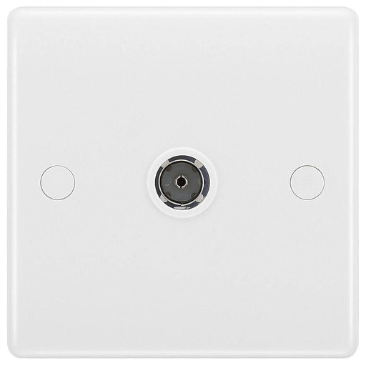 BG White Moulded Co-axial Socket 860 Available from RS Electrical Supplies