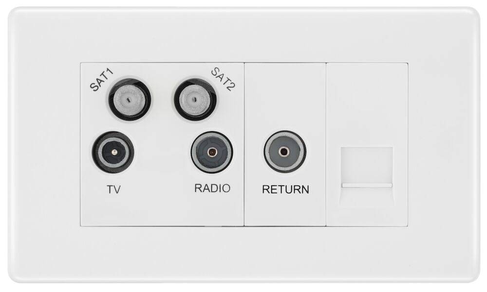 BG White Moulded Combination TV Socket 869 Available from RS Electrical Supplies