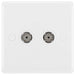 BG White Moulded Double Co-axial Socket 861 Available from RS Electrical Supplies