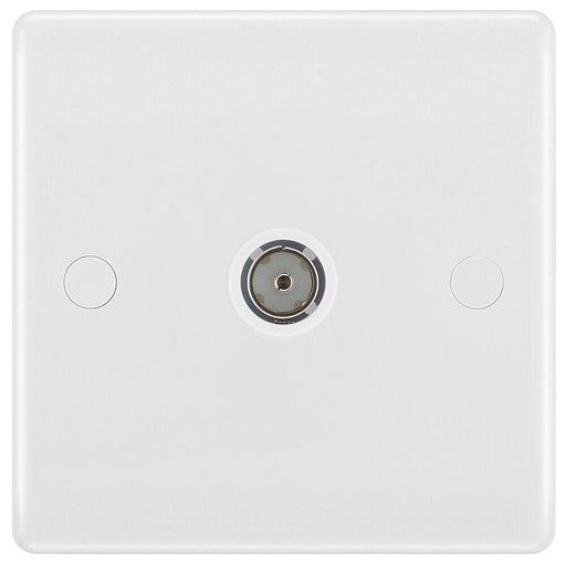 BG White Moulded Isolated Co-axial Socket 862 Available from RS Electrical Supplies