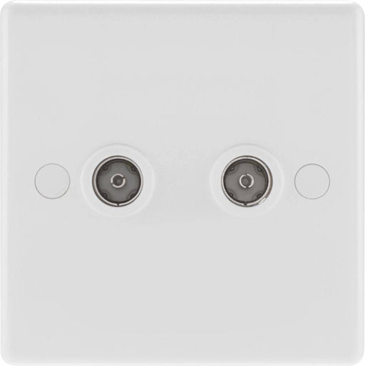 BG White Moulded Isolated Double Co-axial Socket 863 Available from RS Electrical Supplies