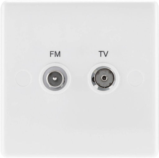 BG White Moulded TV & FM Socket 866 Available from RS Electrical Supplies