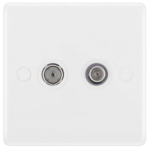 BG White Moulded TV & Satellite Socket 865 Available from RS Electrical Supplies
