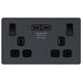 BG Evolve Matt Grey 13A Double USB Socket PCDMG22U3B Available from RS Electrical Supplies