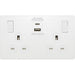 BG Evolve Pearl White 13A Double USB Socket with A+C Ports PCDCL22UAC30W Available from RS Electrical Supplies
