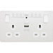 BG Evolve Pearl White WiFi Extender with 13A double USB Socket PCDCL22UWRW Available from RS Electrical Supplies