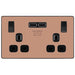 BG Evolve Polished Copper 13A Double USB Socket PCDCP22U3B Available from RS Electrical Supplies