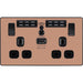 BG Evolve Polished Copper Wi-Fi Extender with 13A Double USB Socket PCDCP22UWRB Available from RS Electrical Supplies