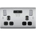 BG Nexus Metal Brushed Steel 13A Double USB Socket NBS22U3B Available from RS Electrical Supplies