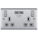 BG Nexus Metal Brushed Steel 13A Double USB Socket NBS22U3G Available from RS Electrical Supplies