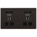 BG Nexus Screwless Black Nickel 13A Double Unswitched USB Socket FBN24U44B Available from RS Electrical Supplies