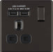 BG Nexus Screwless Black Nickel 13ASingle USB Socket FBN21U2B Available from RS Electrical Supplies