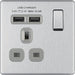 BG Nexus Screwless Brushed Steel 13A Single USB Socket FBS21U2G Available from RS Electrical Supplies