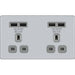 BG Nexus Screwless Polished Chrome 13A Double USB Socket FPC24U44G Available from RS Electrical Supplies