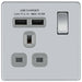 BG Nexus Screwless Polished Chrome 13A Single USB Socket FPC21U2G Available from RS Electrical Supplies
