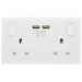 BG White Moulded 13A Double USB Socket 822U3 Available from RS Electrical Supplies