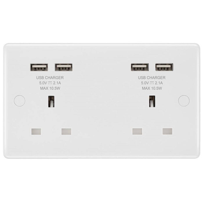 BG White Moulded 13A Double USB Socket 824U44 Available from RS Electrical Supplies