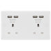 BG White Moulded 13A Double USB Socket 824U44 Available from RS Electrical Supplies