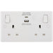 BG White Moulded Double A+C USB Socket 822UAC30 Available from RS Electrical Supplies