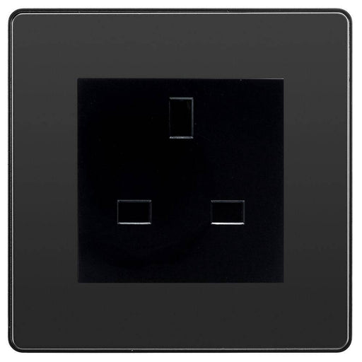 bg evolve black chrome 13a unswitched socket pcdbc13aussb Available From RS Electrical Supplies
